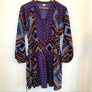 EN CREME printed long sleeve dress size small
